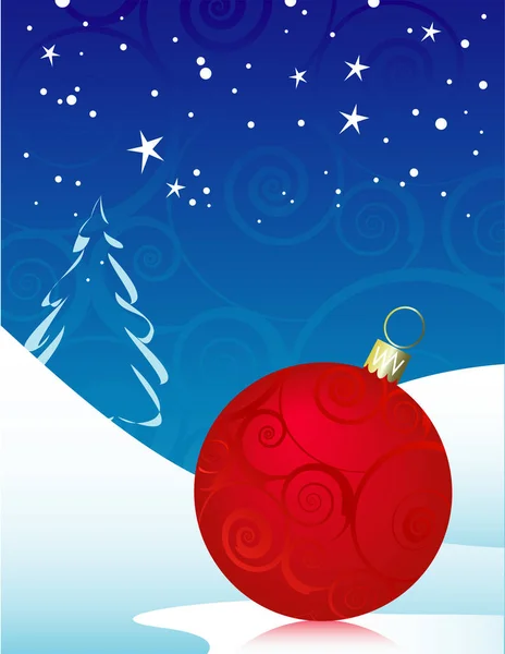 Czerwony Wirujący Christmas Ornament Zimowe Tło Łatwy Edycji Plik — Wektor stockowy