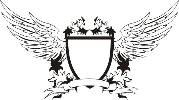 Винтажный Щит Крыльями — стоковый вектор