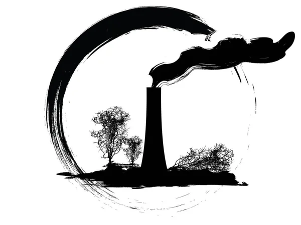Ilustración Vectorial Icono Contaminación Grunge — Archivo Imágenes Vectoriales
