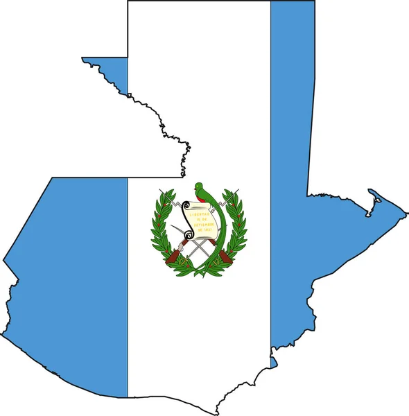 Illustrationsvektor Einer Landkarte Und Flagge Aus Guatemala — Stockvektor