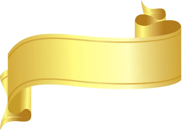 Vector Ribbon White Gold Color — Stock Vector