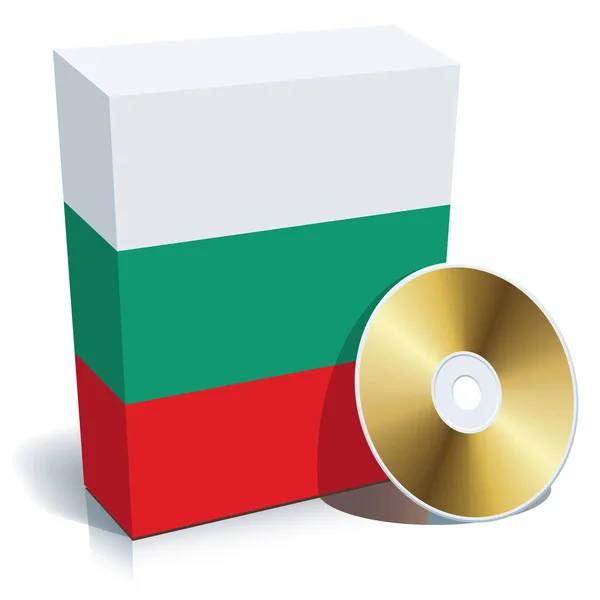 Scatola Software Bulgara Con Colori Della Bandiera Nazionale — Vettoriale Stock