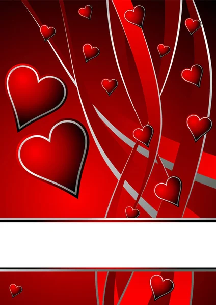 Valentines Theme Copy Space Red Background — Stock Vector
