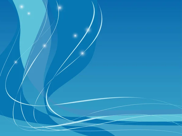 Blue Swoosh Design Avec Des Lignes Des Étoiles Scintillantes Facile — Image vectorielle