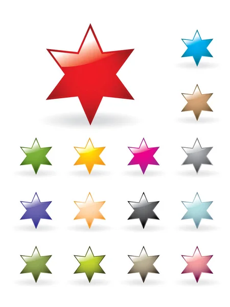 Coleção Estrelas Brilhantes Mais Botões Meu Portfólio — Vetor de Stock