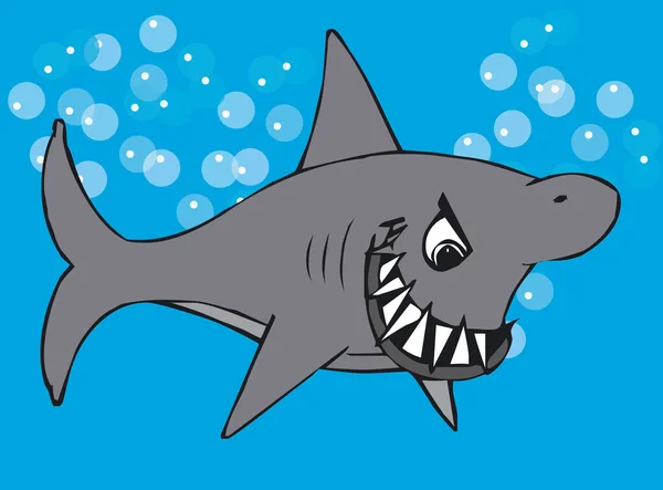 Illustratition Toonimal Shark Vector — Stock Vector