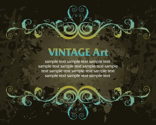 Vetor Vintage Template Frame Estilo Flor — Vetor de Stock
