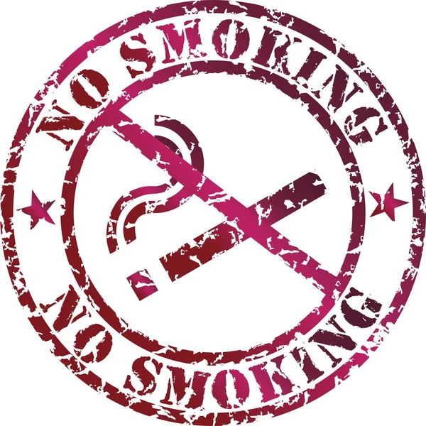 赤いインクのベクトル禁煙スタンプ — ストックベクタ