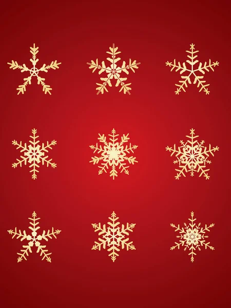 金の詳細な雪片 私のポートフォリオのより多くのクリスマスの画像 — ストックベクタ