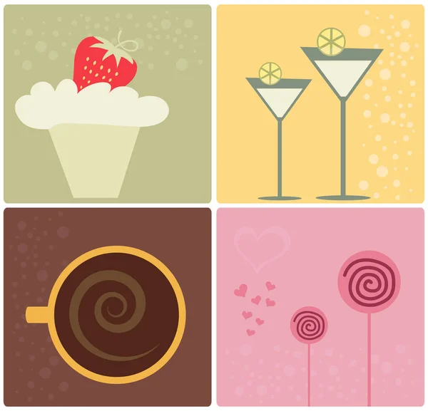 Image Food Design Elements Illustration Couleur — Image vectorielle