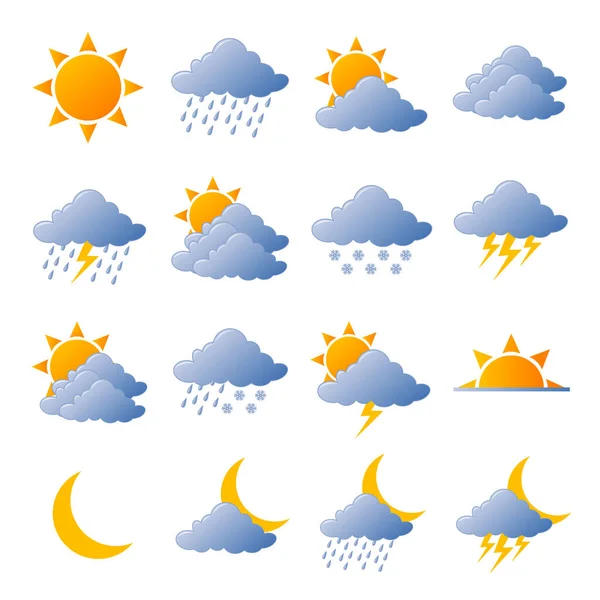 Ícones Meteorológicos Ilustração Vetorial Totalmente Editável —  Vetores de Stock