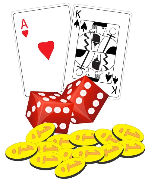 Casino Elements Image Color Illustration — Stock Vector