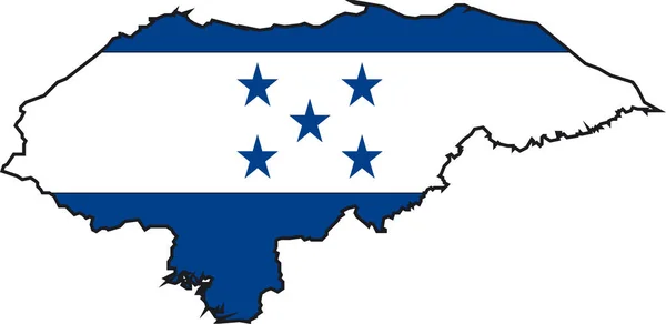Ilustración Vector Mapa Bandera Honduras — Vector de stock