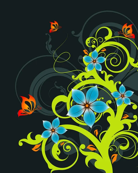 Floral Vector Illustration Design — Stock Vector