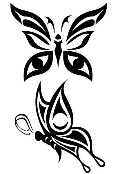 蝶の部族の入れ墨 — ストックベクタ