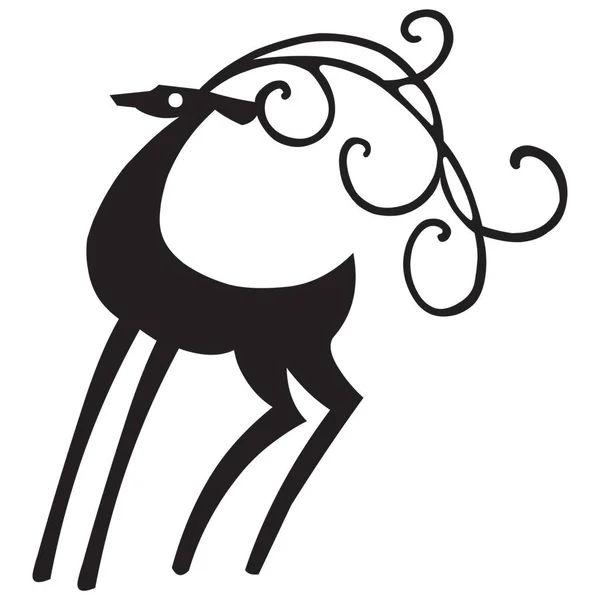 Deer Vector Illustration Christmas Elements Design — Stock Vector