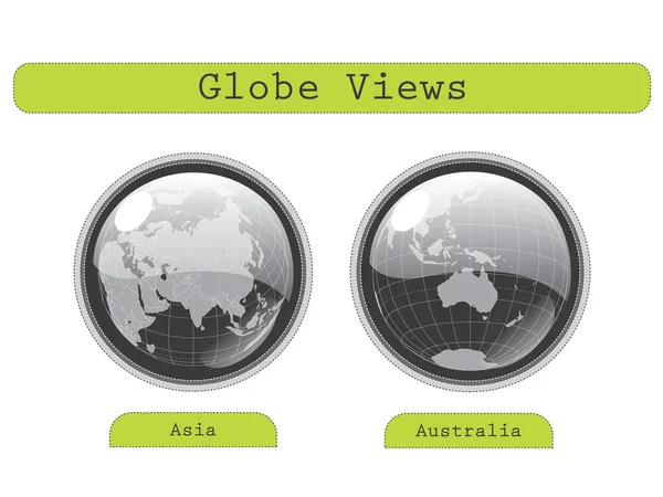 Weißer Hintergrund Mit Unterschiedlichen Globus Ansichten Sie Können Die Abbildungen — Stockvektor