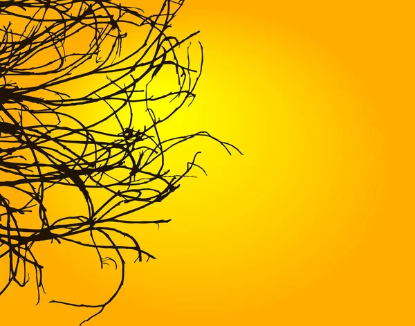 木の枝のシルエットの編集可能なベクトルイラスト — ストックベクタ