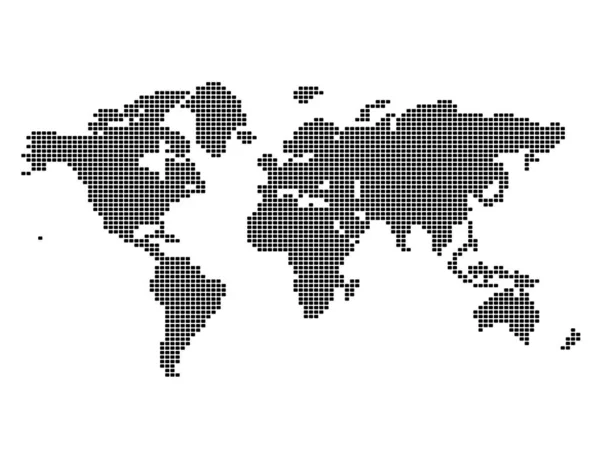 Mapa Mundo Feito Com Padrão Quadrados Arredondados —  Vetores de Stock