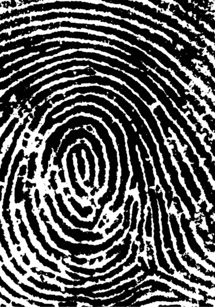 Black White Vector Fingerprint Crop Sehr Genau Gescannt Und Verfolgt — Stockvektor