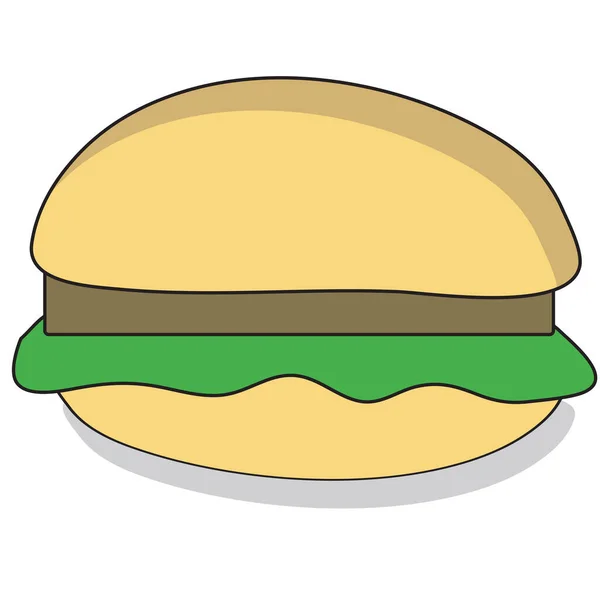 Cartoon Stile Beefburger Con Gustoso Ripieno — Vettoriale Stock