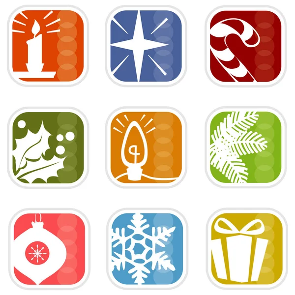 Stylish Christmas Icons Retro Flavor Easy Edit Layered Vector Art — Stock Vector