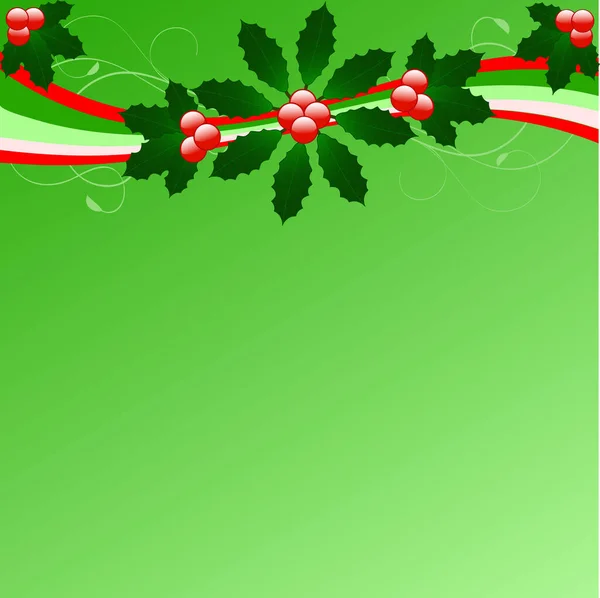 Fond Festif Noël Houx — Image vectorielle