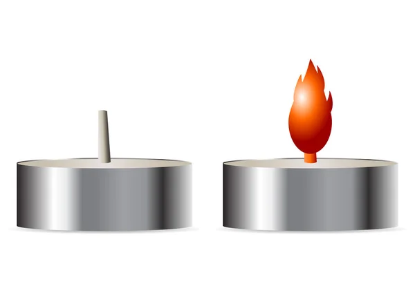 白色背景上的小蜡烛的开关 — 图库矢量图片