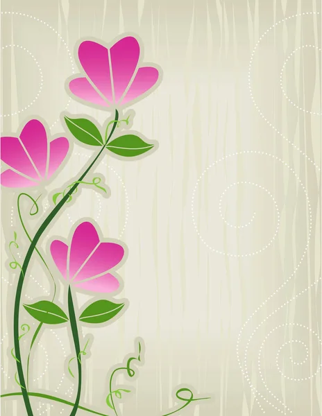Whimsical Kwiatowy Motyw Różowe Kwiaty Winorośle Plik Warstwowy — Wektor stockowy