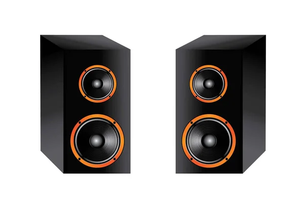 Two Speakers White Background Speaker System — Stock Vector