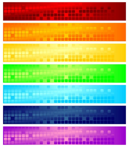 Banderas Diferentes Colores Que Pueden Utilizar Como Encabezados Web — Archivo Imágenes Vectoriales