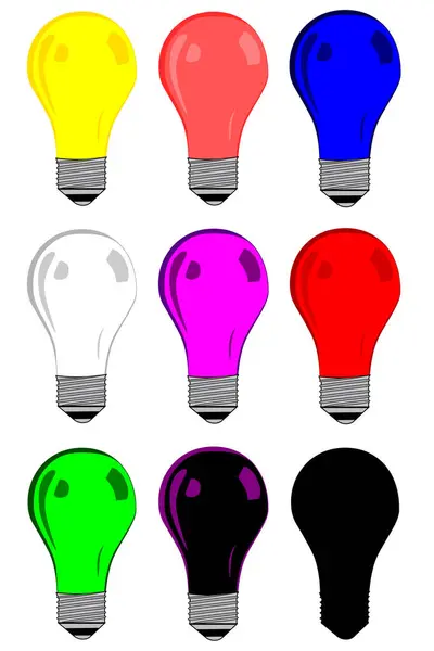 Diverse Kleuren Lichtbol Collectie Vector — Stockvector