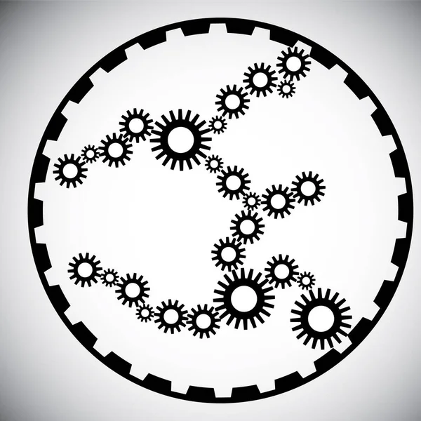 Poster Gearwheel Black White Color — Stock Vector