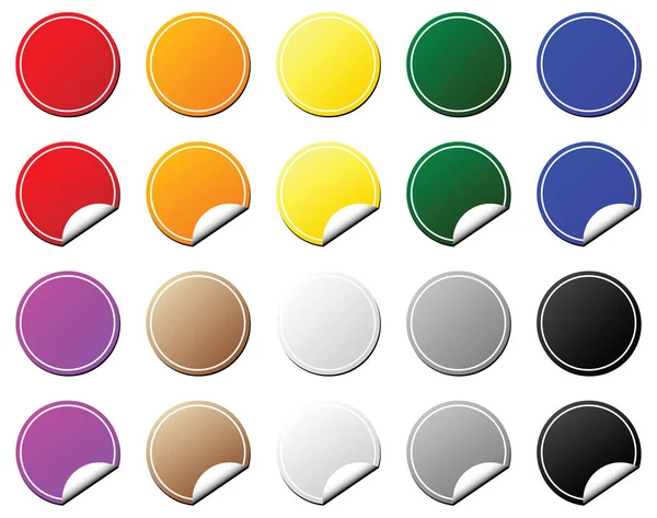Collection Tags Colorés Plat Pelage Vecteur — Image vectorielle