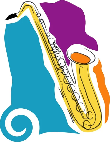 Vetor Design Ícone Ilustração Para Saxofone — Vetor de Stock