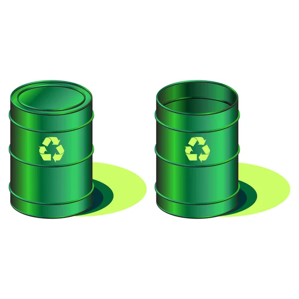 Open Closed Barrels Recycle Symbol — Stock Vector