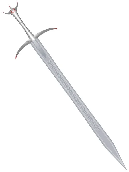白い背景に野蛮人の鋼の剣 ベクトル — ストックベクタ