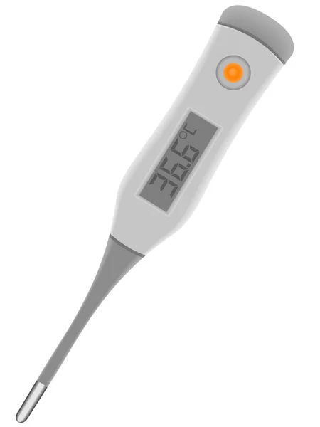 Das Medizinische Elektronische Thermometer Einem Vektor Auf Weißem Hintergrund — Stockvektor