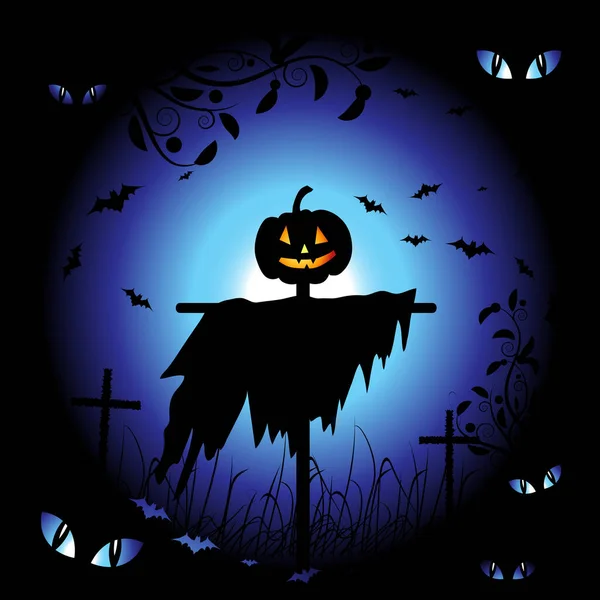 Noche Halloween Fondo Vector Ilustración — Vector de stock