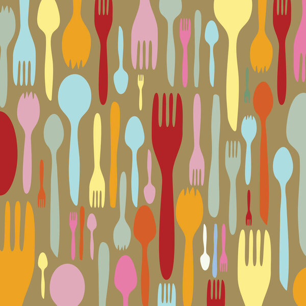 Food - restaurant - menu design with cutlery silhouette