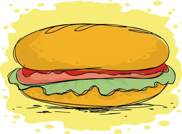 Hot Dog Con Salsiccia Ketchup — Vettoriale Stock