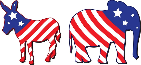 Eleições Políticas Americanas Republicanos Democratas Que Vencerão — Vetor de Stock