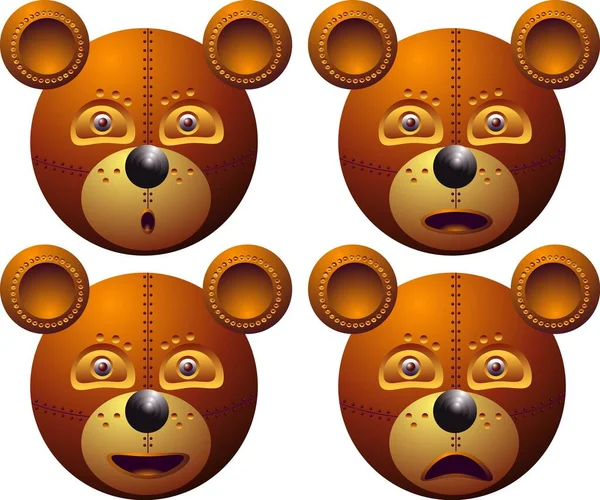 Ilustração Vetorial Para Urso Robô Com Emoção Expressão — Vetor de Stock