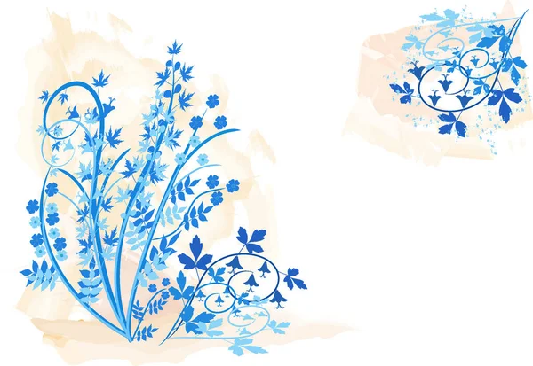 花の背景 ベクターグランジイラスト — ストックベクタ