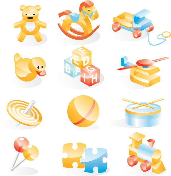 Set Vector Icons Toy Style — Stock Vector