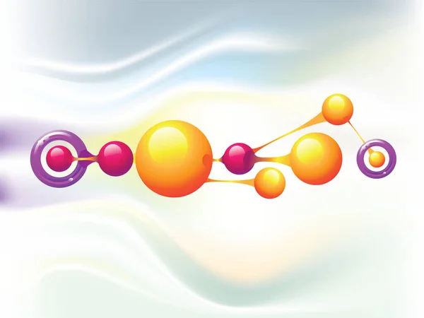 Moleculeringen Afbeelding Kleurenillustratie — Stockvector