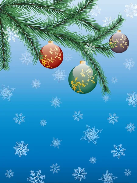 具有冷杉枝干的矢量圣诞节背景 — 图库矢量图片