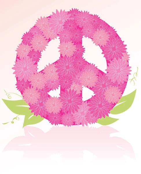 Friedenszeichen Blumenstrauß Einfach Bearbeitende Mehrschichtige Datei Suchen Sie Nach Anderen — Stockvektor