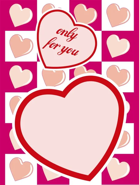 Vector Valentine Day Card Hearts — Stock Vector