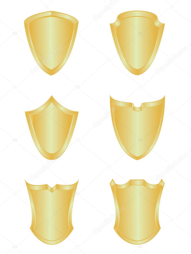 Set of six shields.